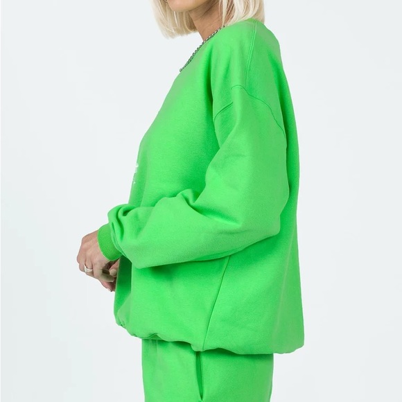 Princess Polly Only Four You 444 Angel Number Green Sweatshirt Jumper Size 2 NWT - Picture 4 of 11